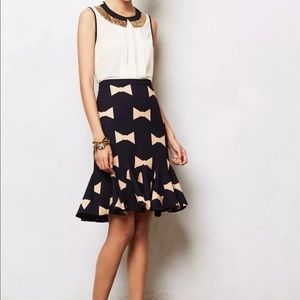Eva Franco Bow Tie Pencil Skirt with flounce Hem